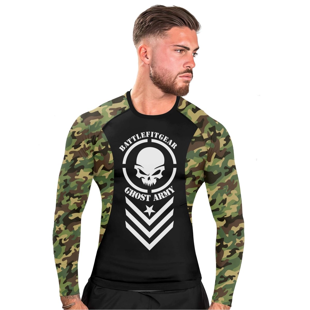 Ghost Army Men's Long Sleeve Rash Guard - BattleFitGear