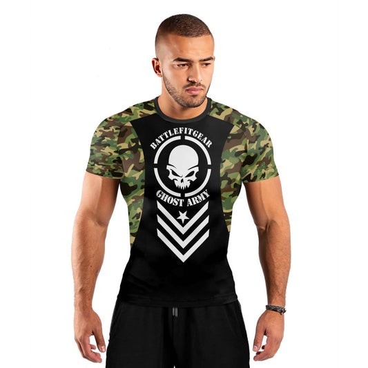 Ghost Army Men's Short Sleeve Rash Guard - BattleFitGear