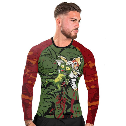 Gizmo Choking Gremlins Men's Long Sleeve Rash Guard - BattleFitGear