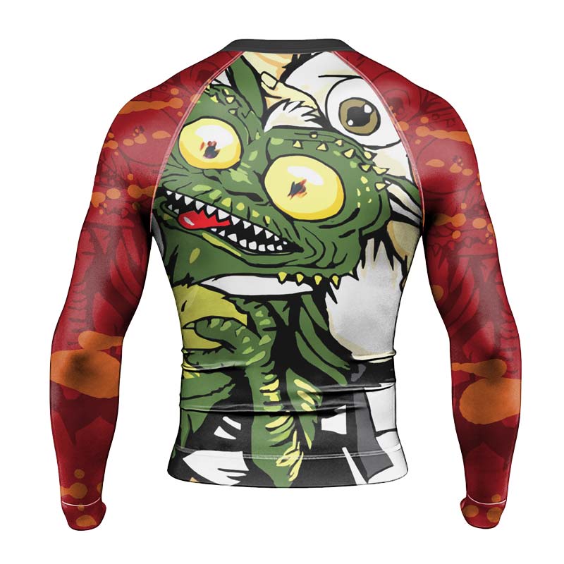 Gizmo Choking Gremlins Men's Long Sleeve Rash Guard - BattleFitGear