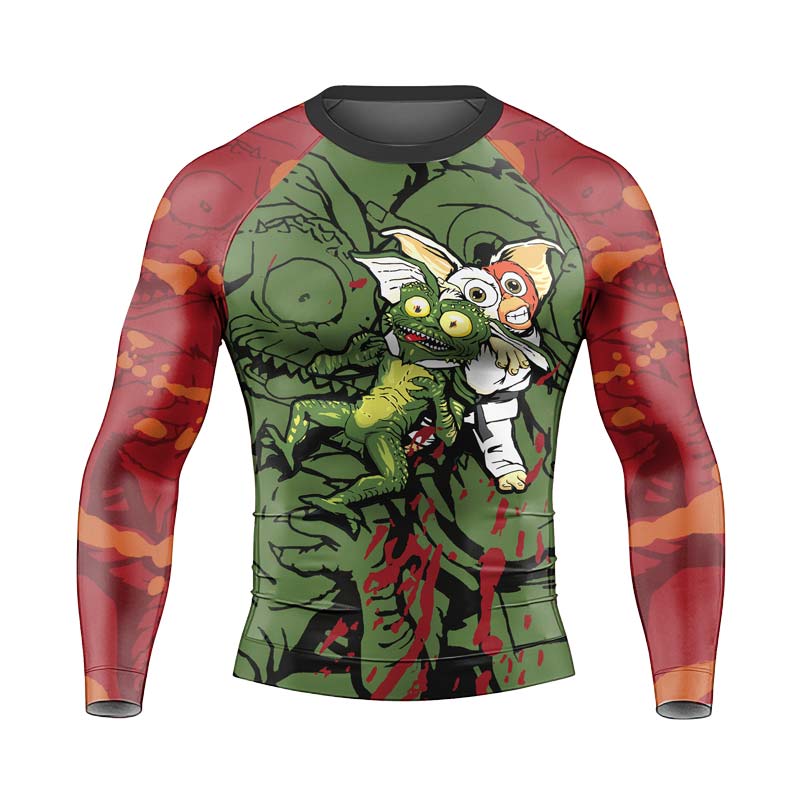 Gizmo Choking Gremlins Men's Long Sleeve Rash Guard - BattleFitGear