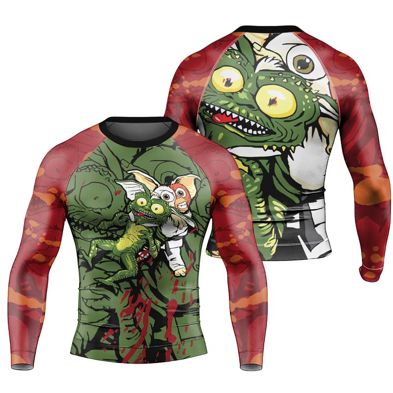 Gizmo Choking Gremlins Men's Long Sleeve Rash Guard - BattleFitGear