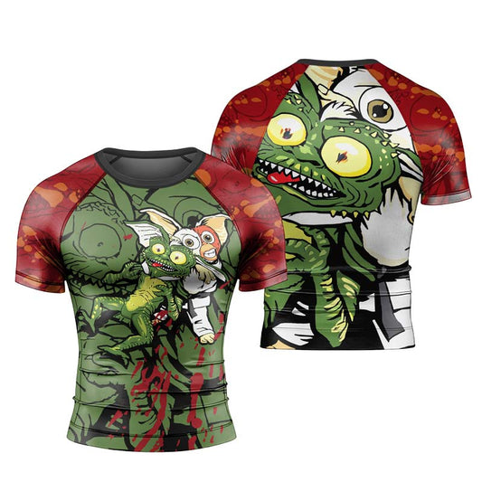 Gizmo Choking Gremlins Men's Short Sleeve Rash Guard - BattleFitGear