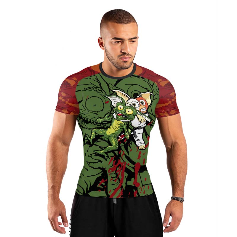 Gizmo Choking Gremlins Men's Short Sleeve Rash Guard - BattleFitGear