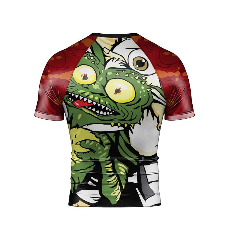 Gizmo Choking Gremlins Men's Short Sleeve Rash Guard - BattleFitGear