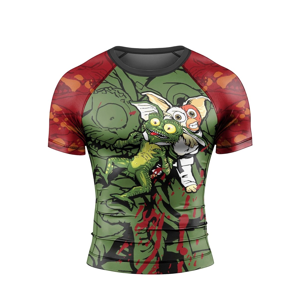 Gizmo Choking Gremlins Men's Short Sleeve Rash Guard - BattleFitGear