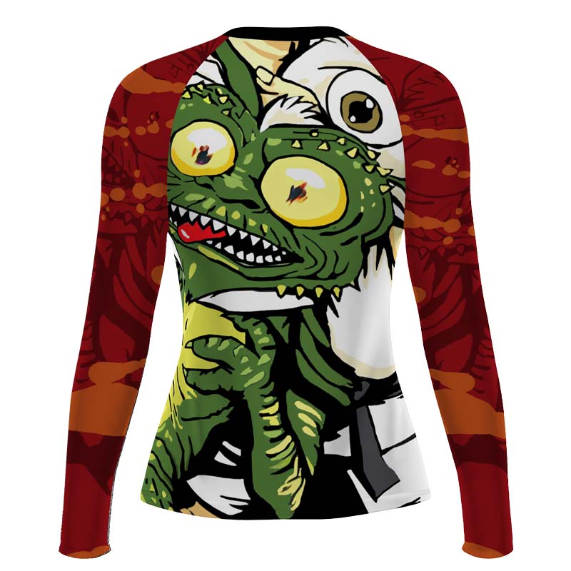 Gizmo Choking Gremlins Women's Long Sleeve Rash Guard - BattleFitGear