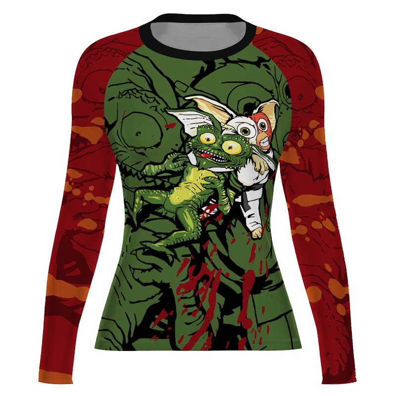 Gizmo Choking Gremlins Women's Long Sleeve Rash Guard - BattleFitGear