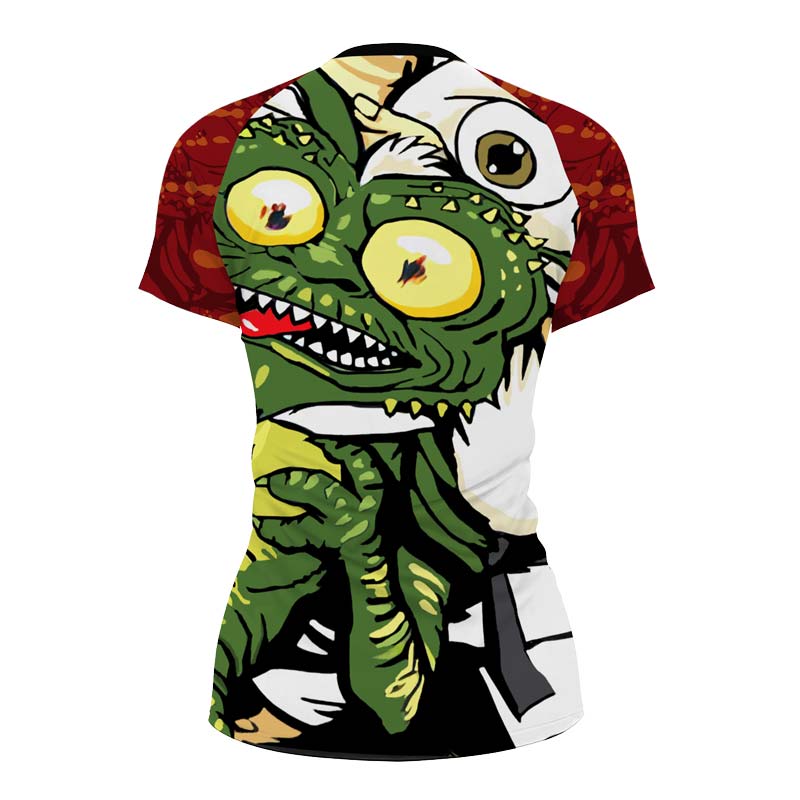 Gizmo Choking Gremlins Women's Short Sleeve Rash Guard - BattleFitGear