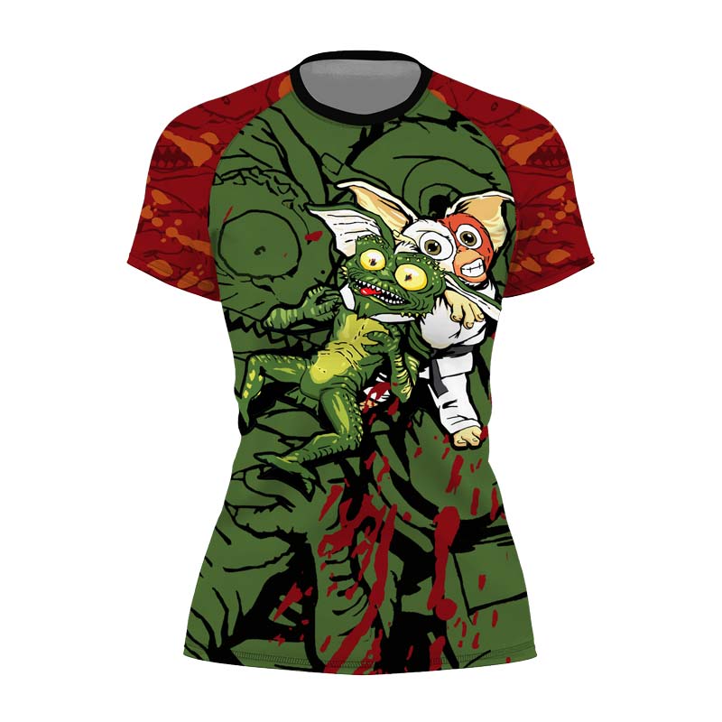 Gizmo Choking Gremlins Women's Short Sleeve Rash Guard - BattleFitGear