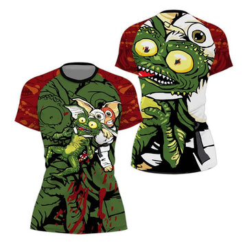 Gizmo Choking Gremlins Women's Short Sleeve Rash Guard - BattleFitGear