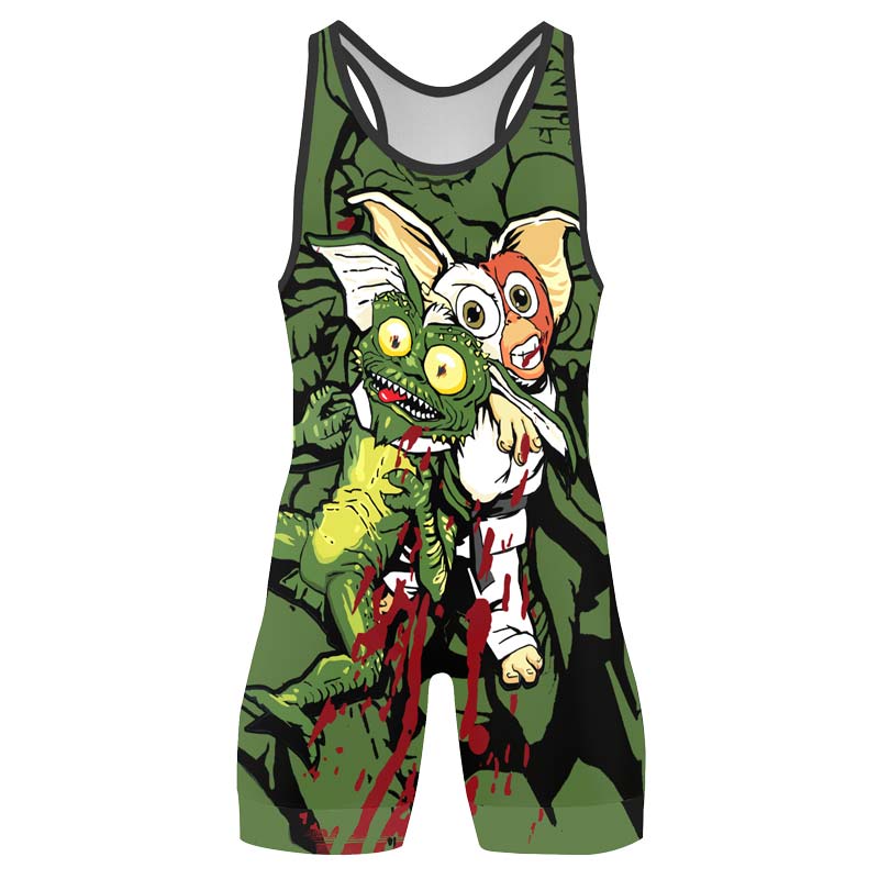 Gizmo Choking Gremlins Wrestling Singlets - BattleFitGear