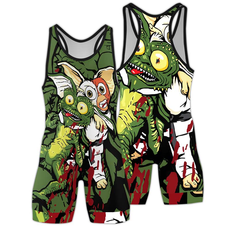 Gizmo Choking Gremlins Wrestling Singlets - BattleFitGear