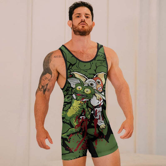 Gizmo Choking Gremlins Wrestling Singlets - BattleFitGear