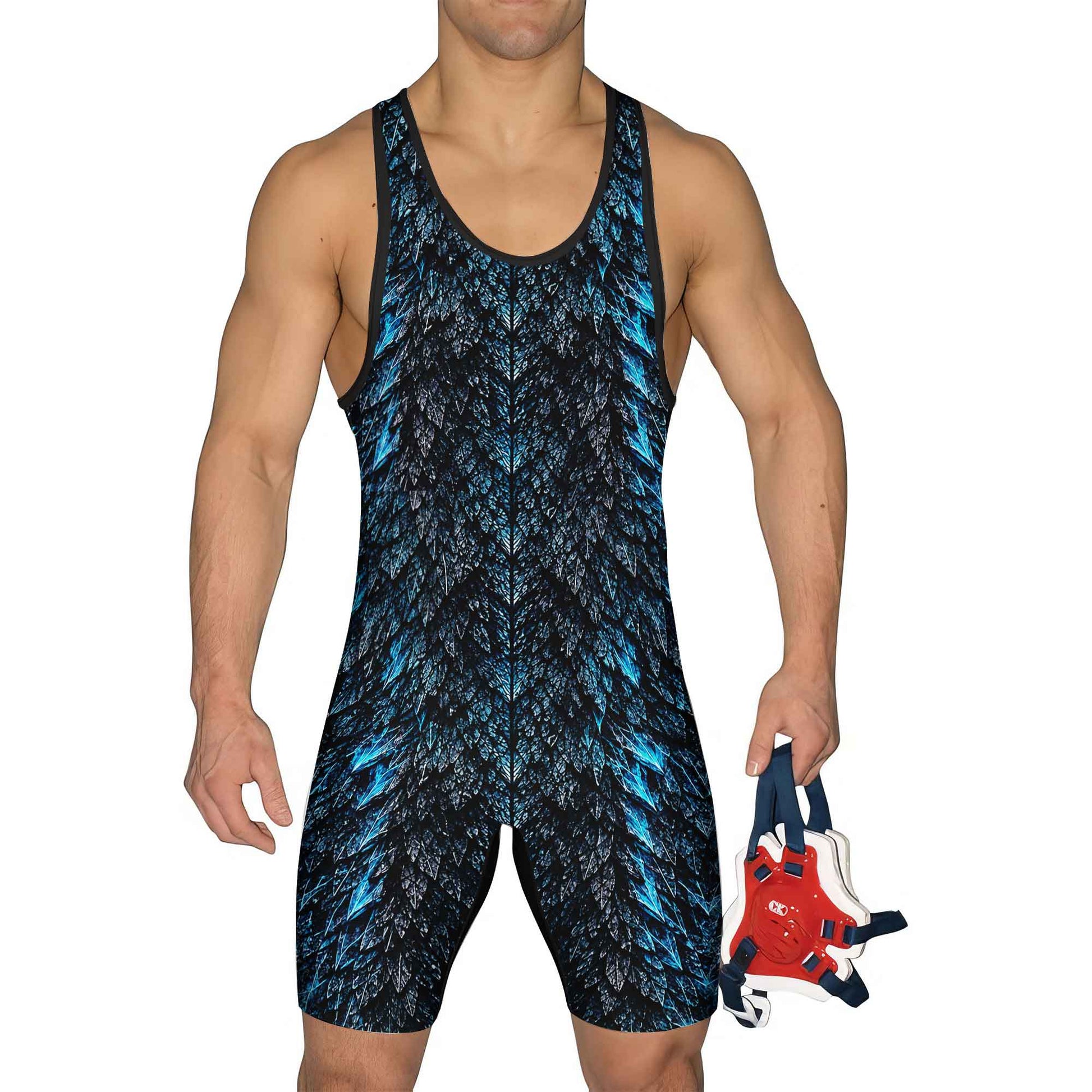 Godzilla Skin Wrestling Singlets