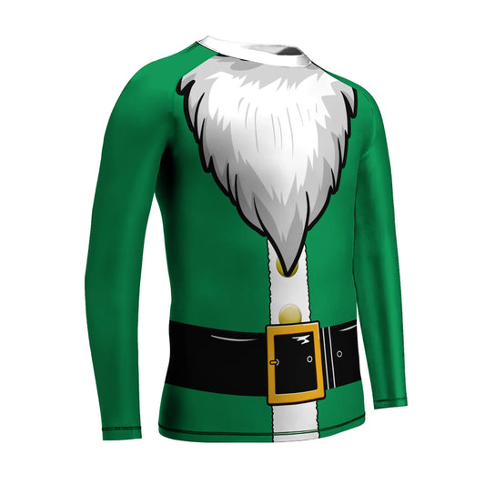 Green Santa Claus Kids Rash Guard