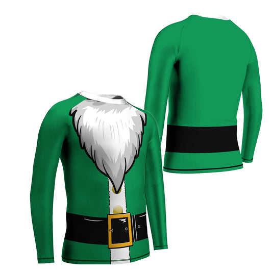 Green Santa Claus Kids Rash Guard