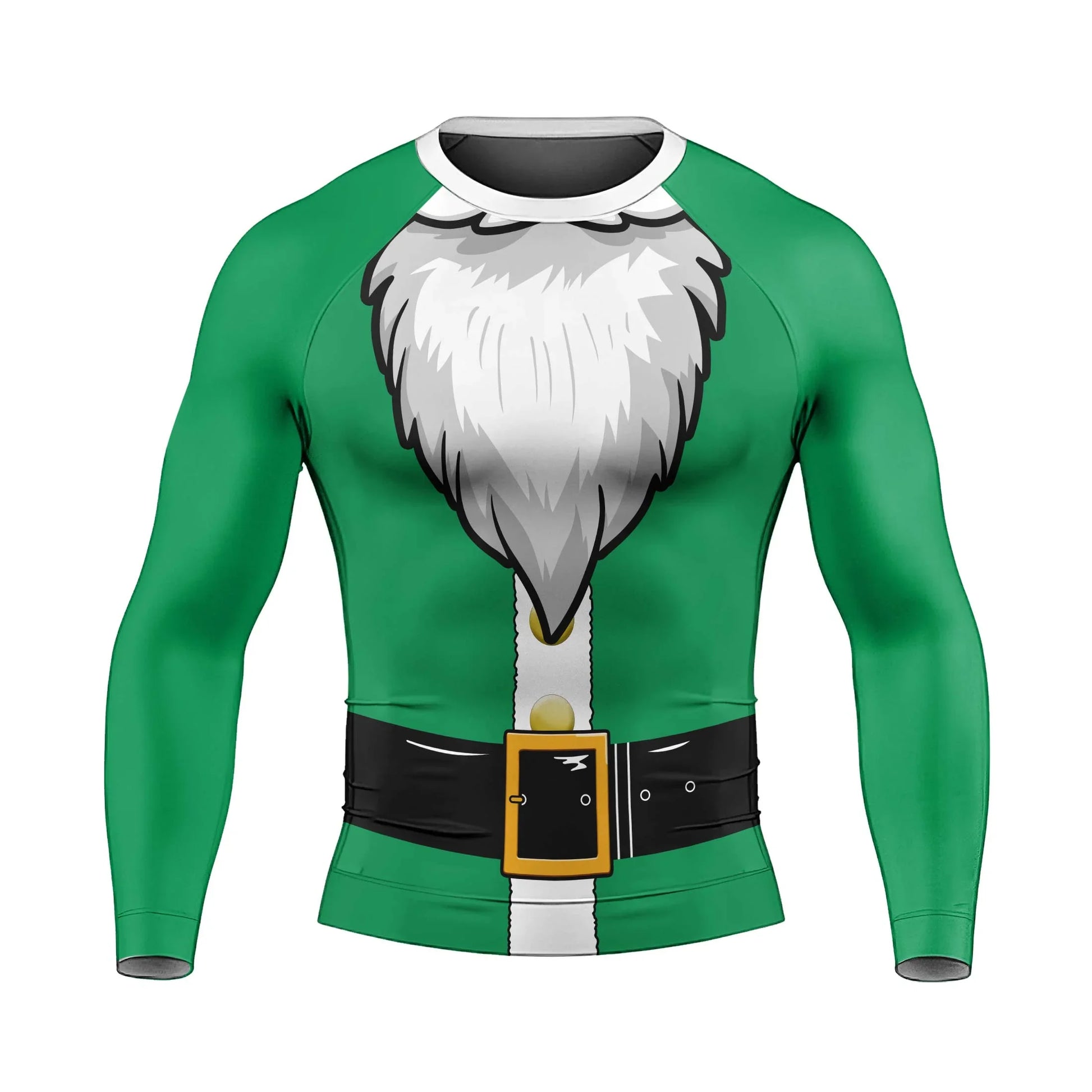 Green Santa Claus Men's Long Sleeve Rash Guard