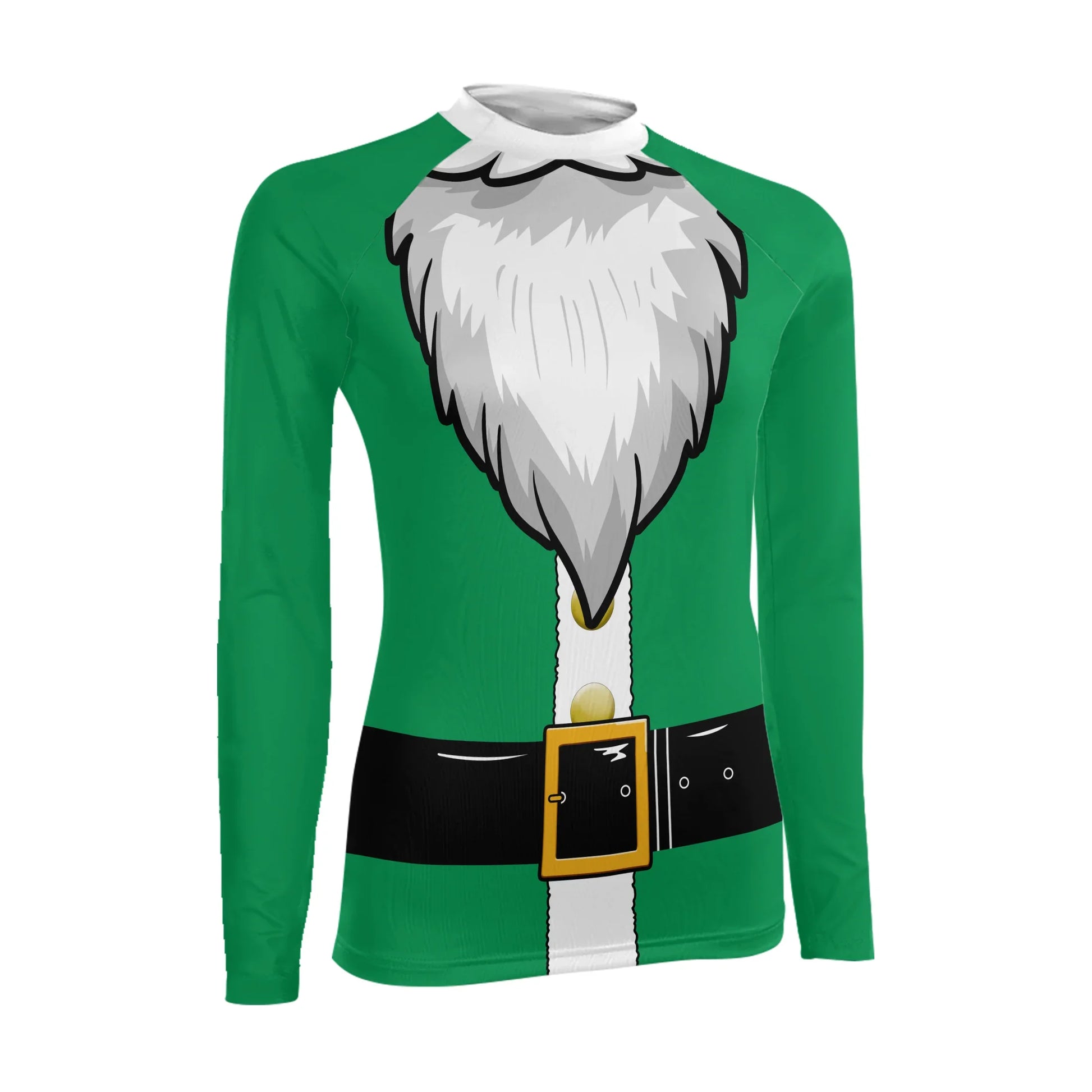 Green Santa Claus Women's Long Sleeve Rash Guard