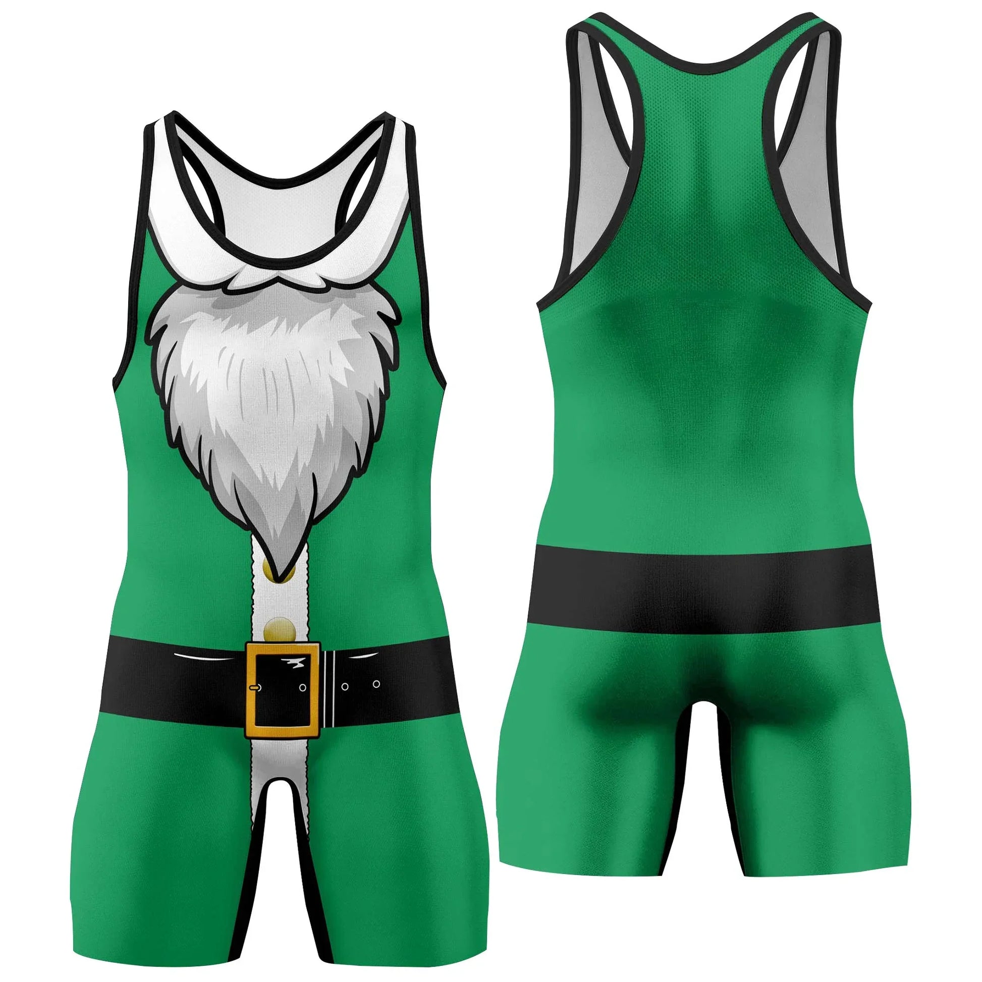 Green Santa Claus Wrestling Singlets