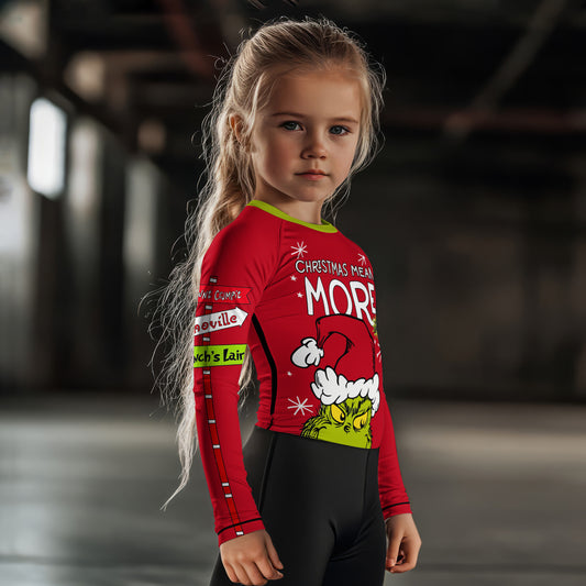 Grinch Christmas Mean More Kids Rash Guard