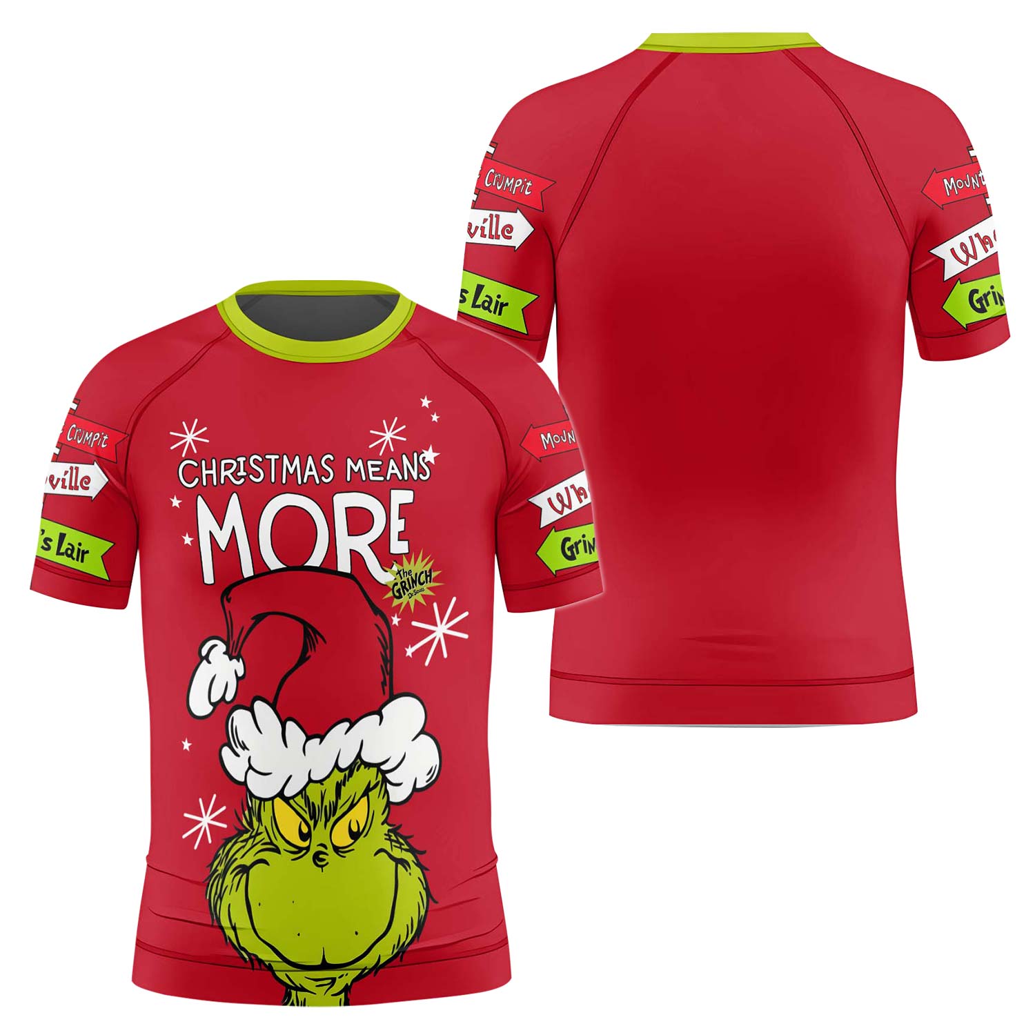 Grinch Christmas Mean More Kids Rash Guard