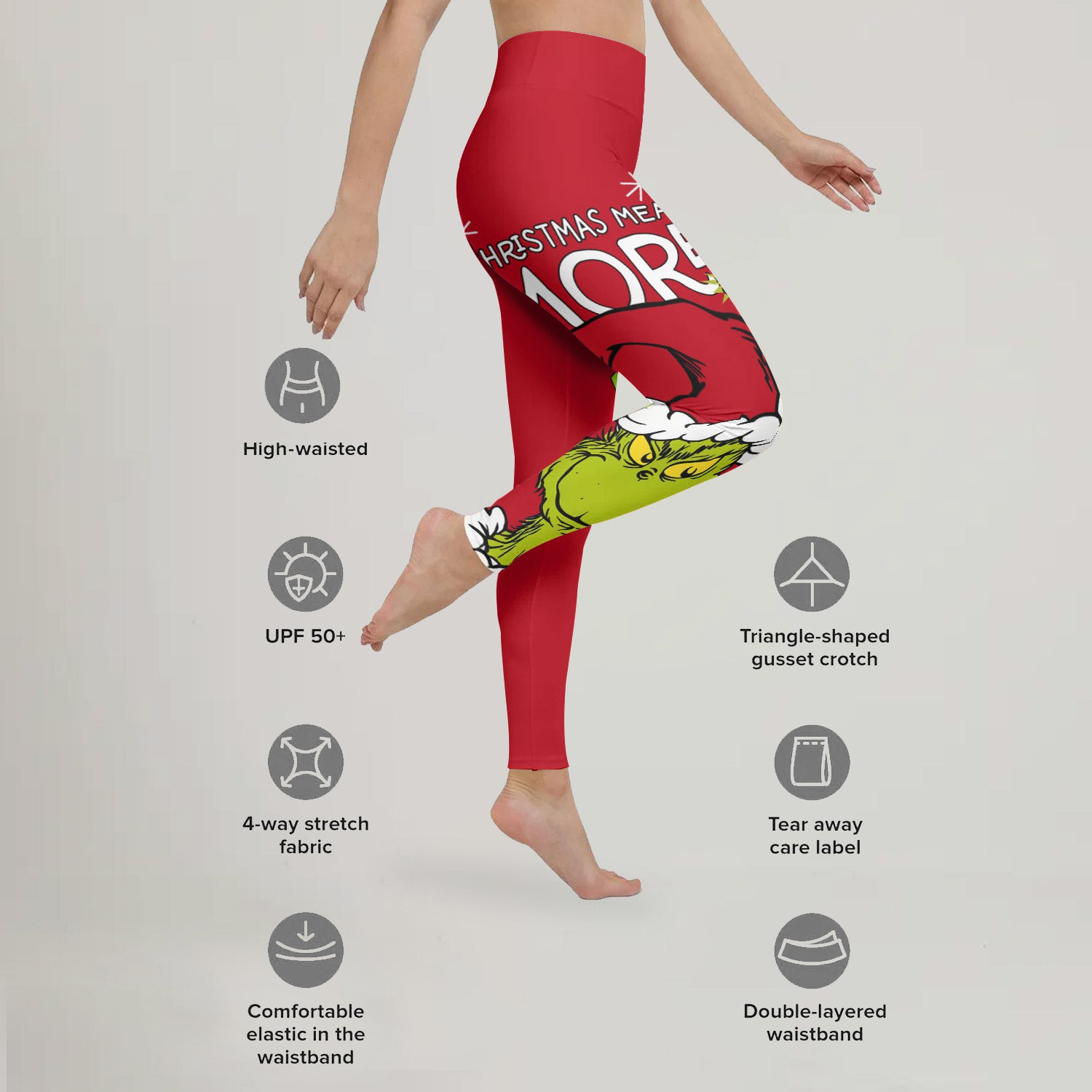Grinch Christmas Mean More Leggings