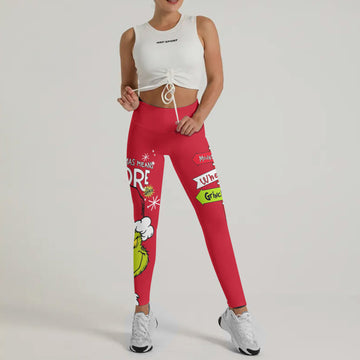 Grinch Christmas Mean More Leggings