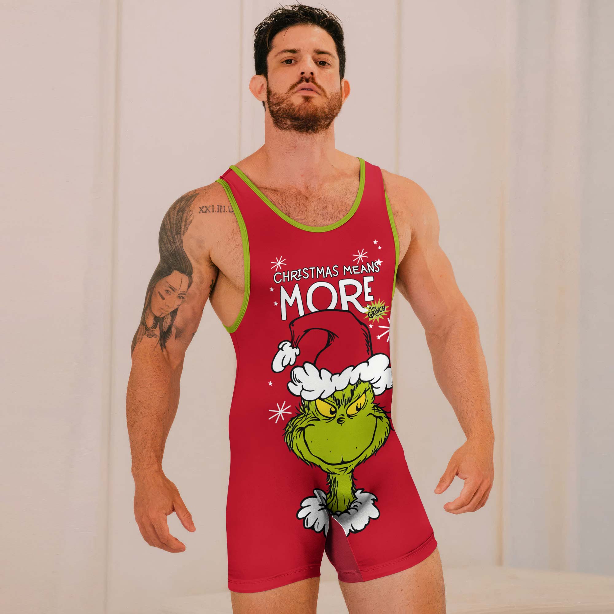 Grinch Christmas Mean More Wrestling Singlets