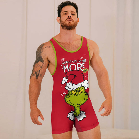 Grinch Christmas Mean More Wrestling Singlets