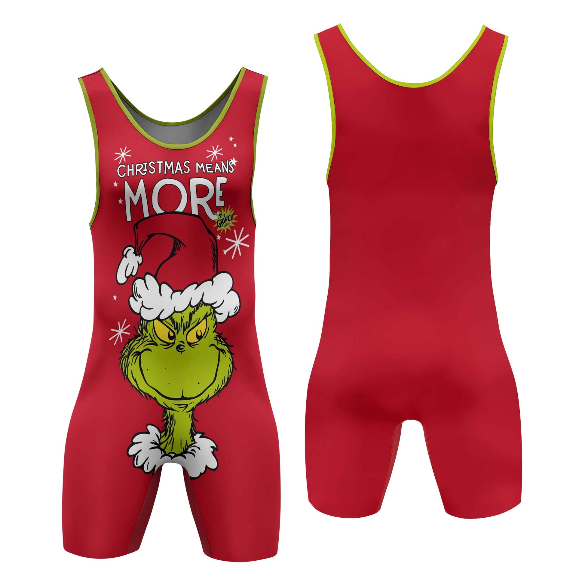 Grinch Christmas Mean More Wrestling Singlets