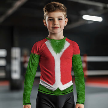 Grinch Claus Kids Rash Guard