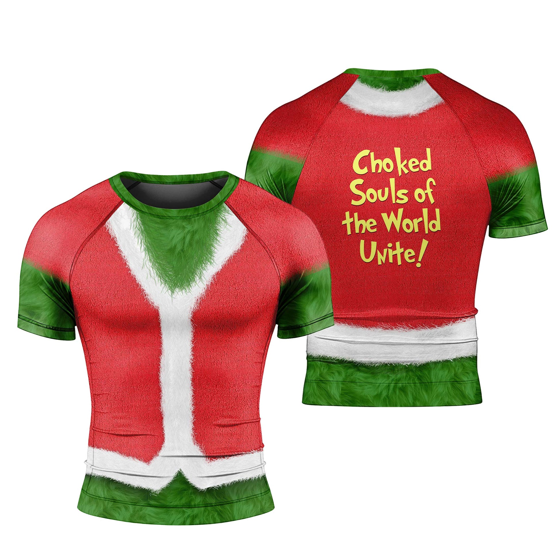 Grinch Claus Men's Short Sleeve Rash Guard