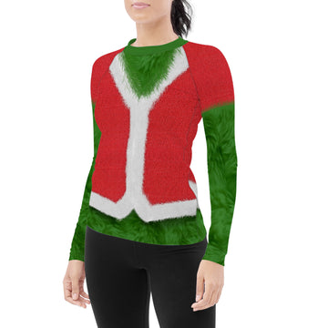 Grinch Claus Women's Long Sleeve Rash Guard