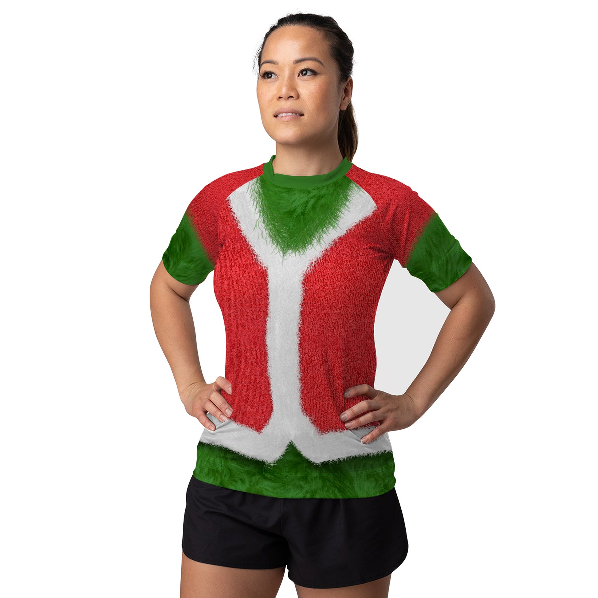 Grinch Claus Women's Short Sleeve Rash Guard