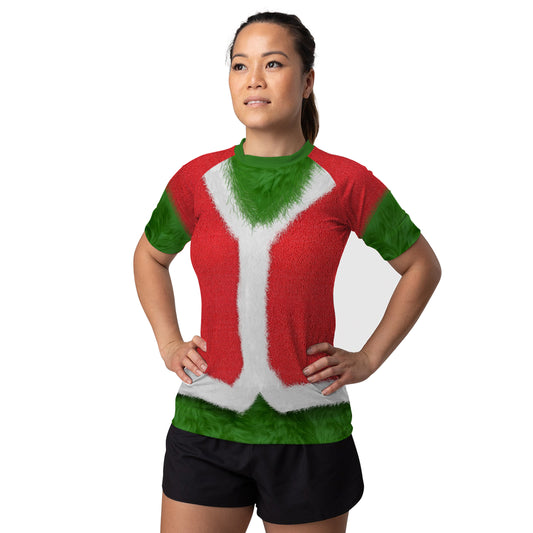 Grinch Claus Women's Short Sleeve Rash Guard