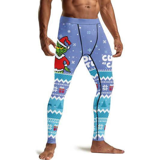 Grinch Cuddly Men's Compression Leggings