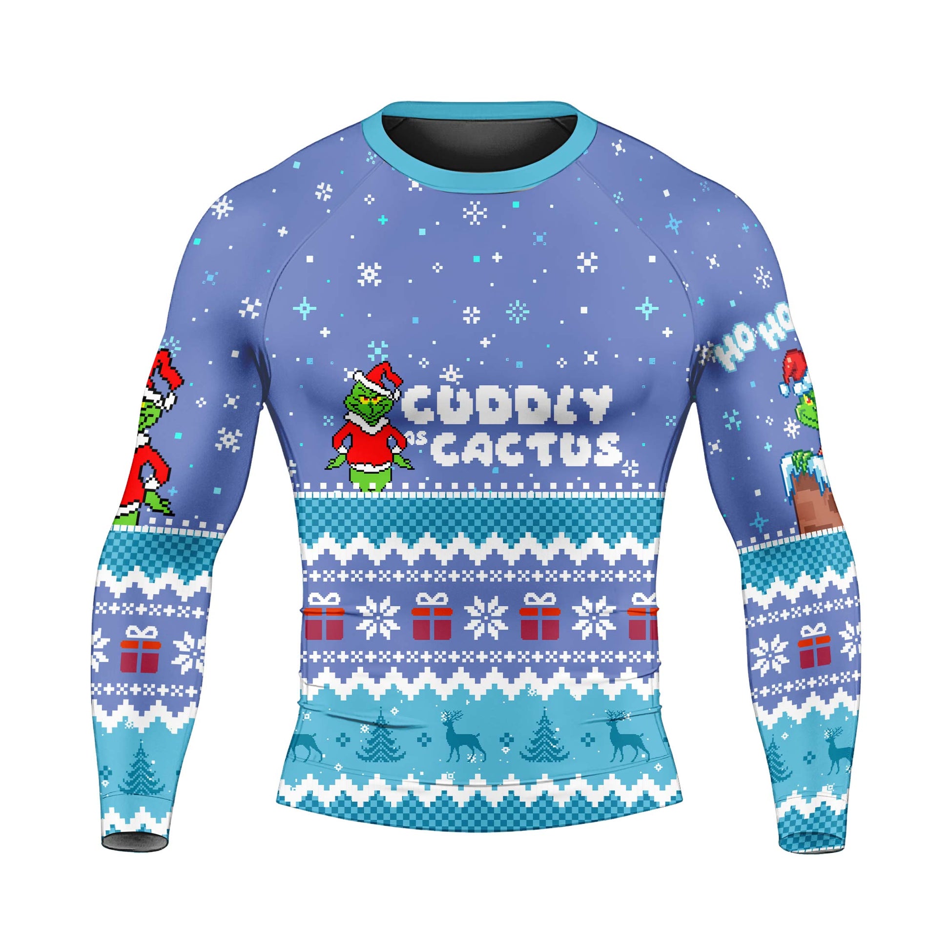 Grinch Cuddly Men's Long Sleeve Rash Guard