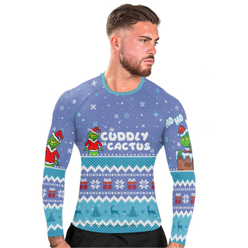 Grinch Cuddly Men's Long Sleeve Rash Guard