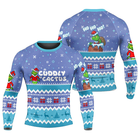 Grinch Cuddly Men's Long Sleeve Rash Guard