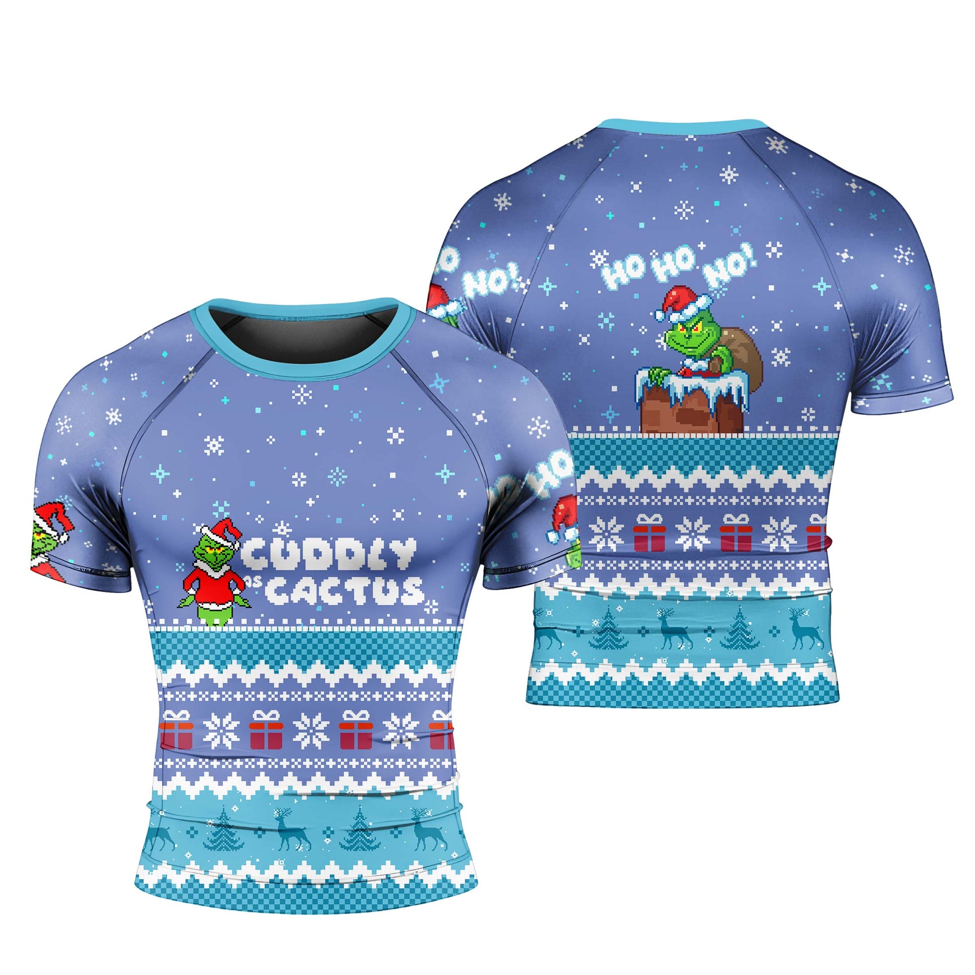 Grinch Cuddly Men's Short Sleeve Rash Guard