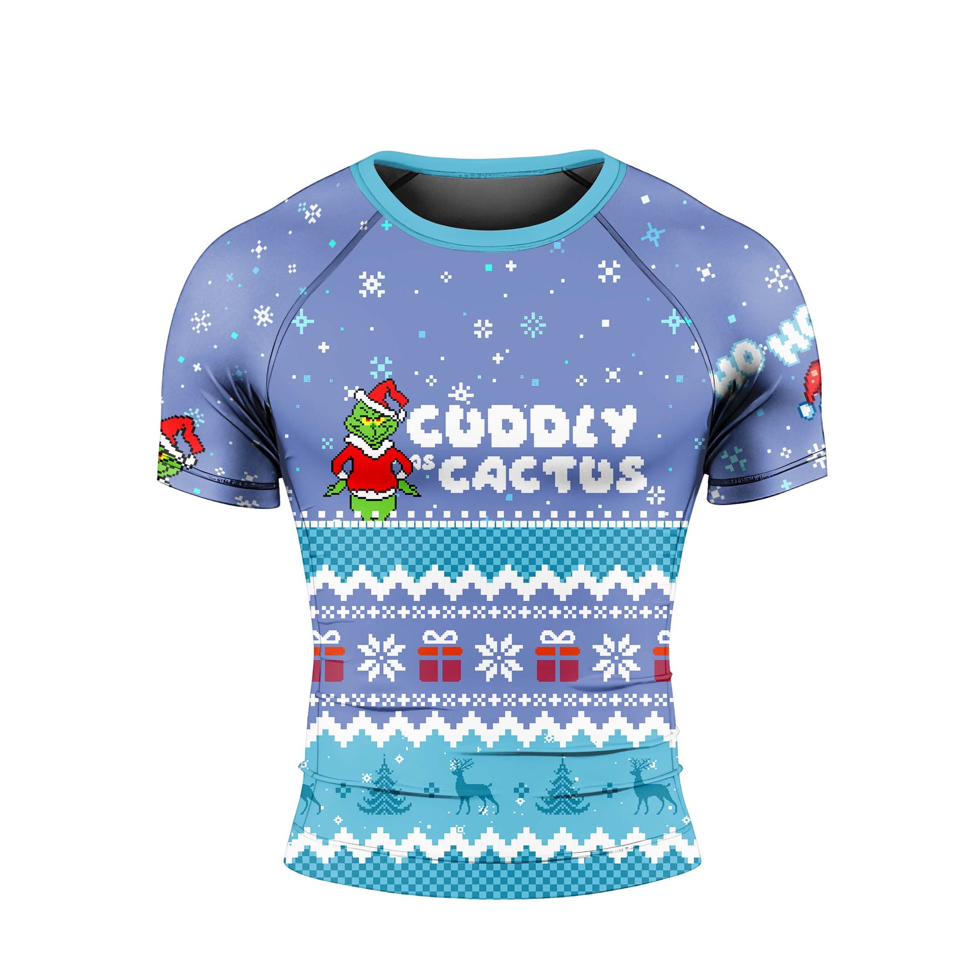 Grinch Cuddly Men's Short Sleeve Rash Guard
