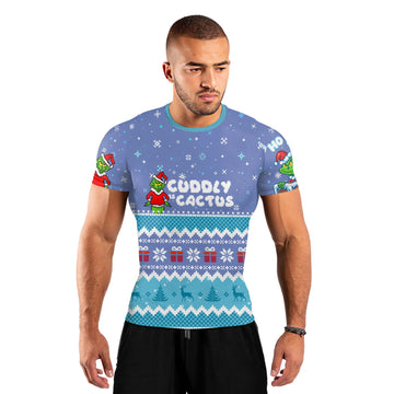 Grinch Cuddly Men's Short Sleeve Rash Guard