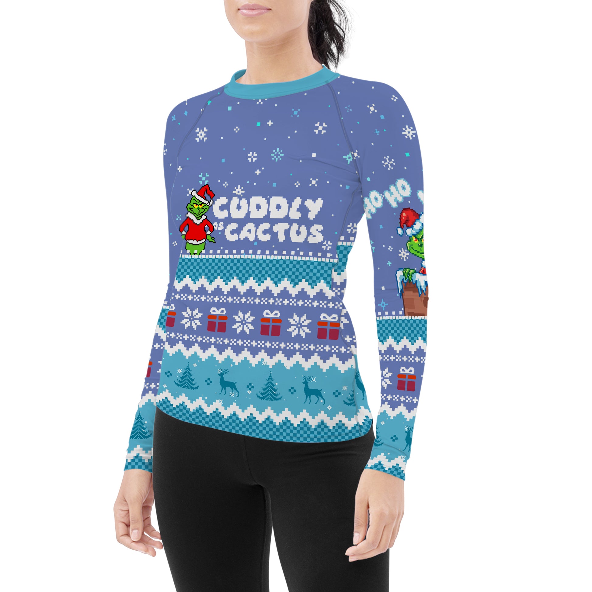 Grinch Cuddly Women's Long Sleeve Rash Guard
