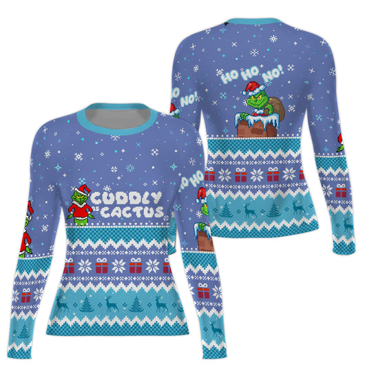 Grinch Cuddly Women's Long Sleeve Rash Guard