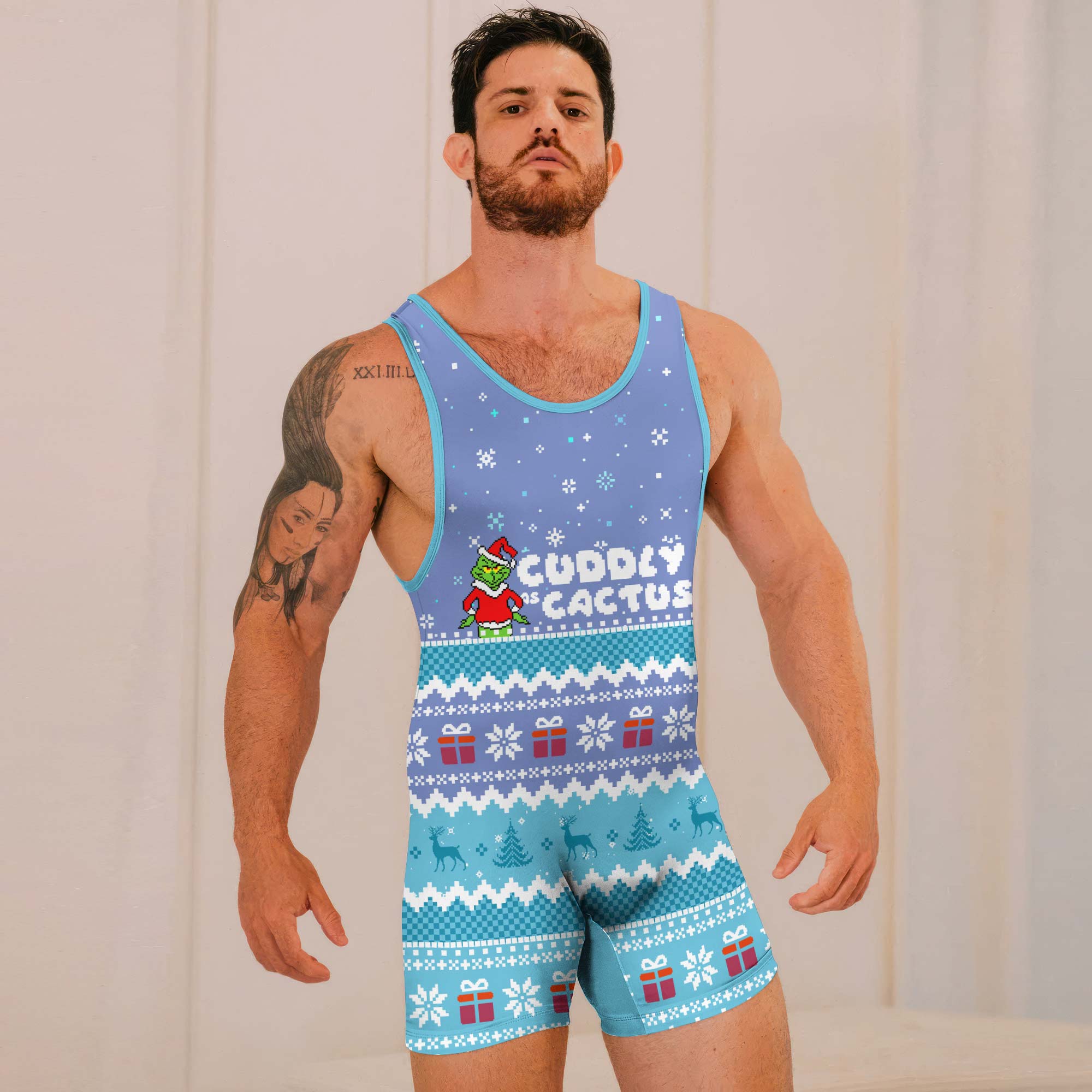 Grinch Cuddly Wrestling Singlets