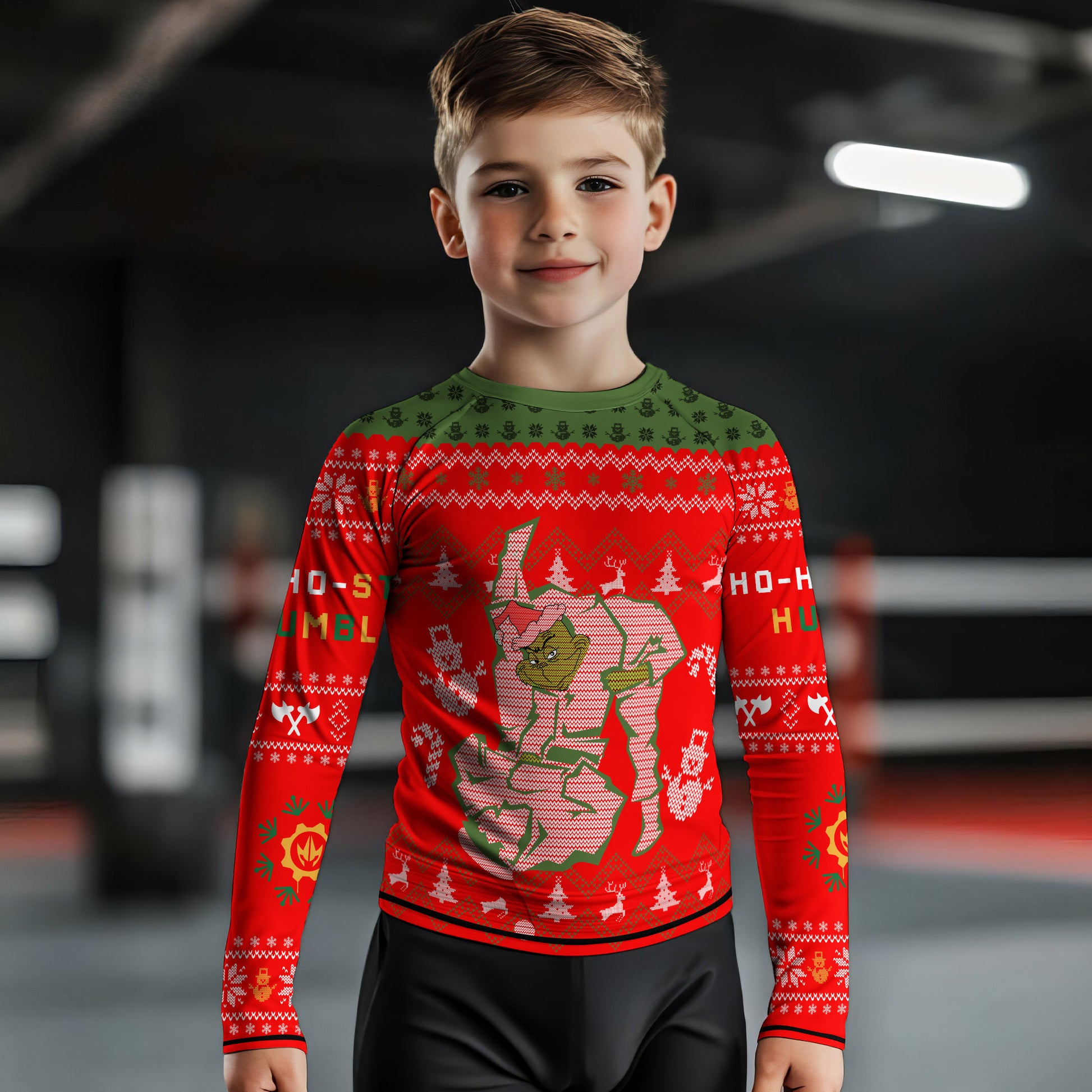 Grinch Jiu Jitsu Kids Rash Guard