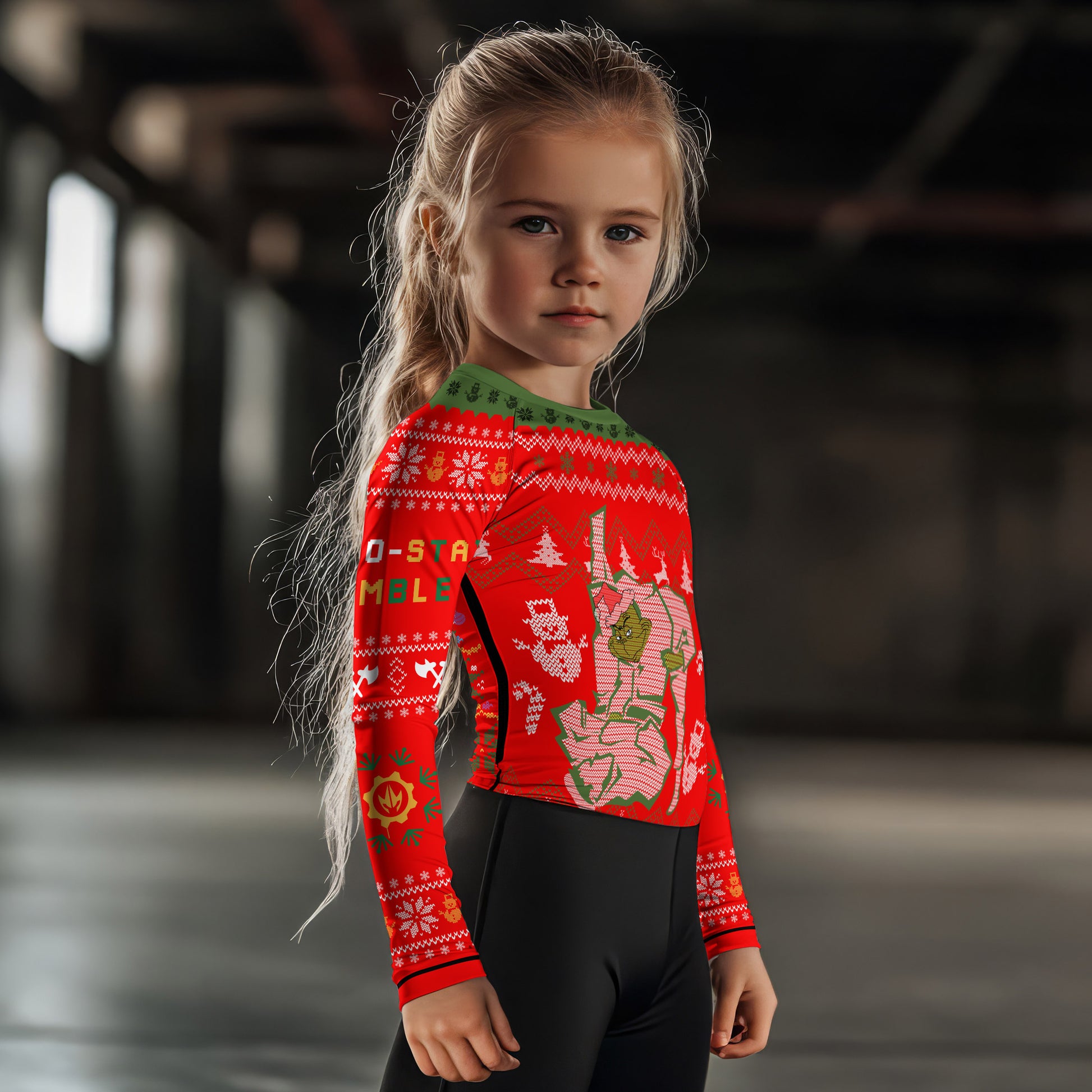 Grinch Jiu Jitsu Kids Rash Guard