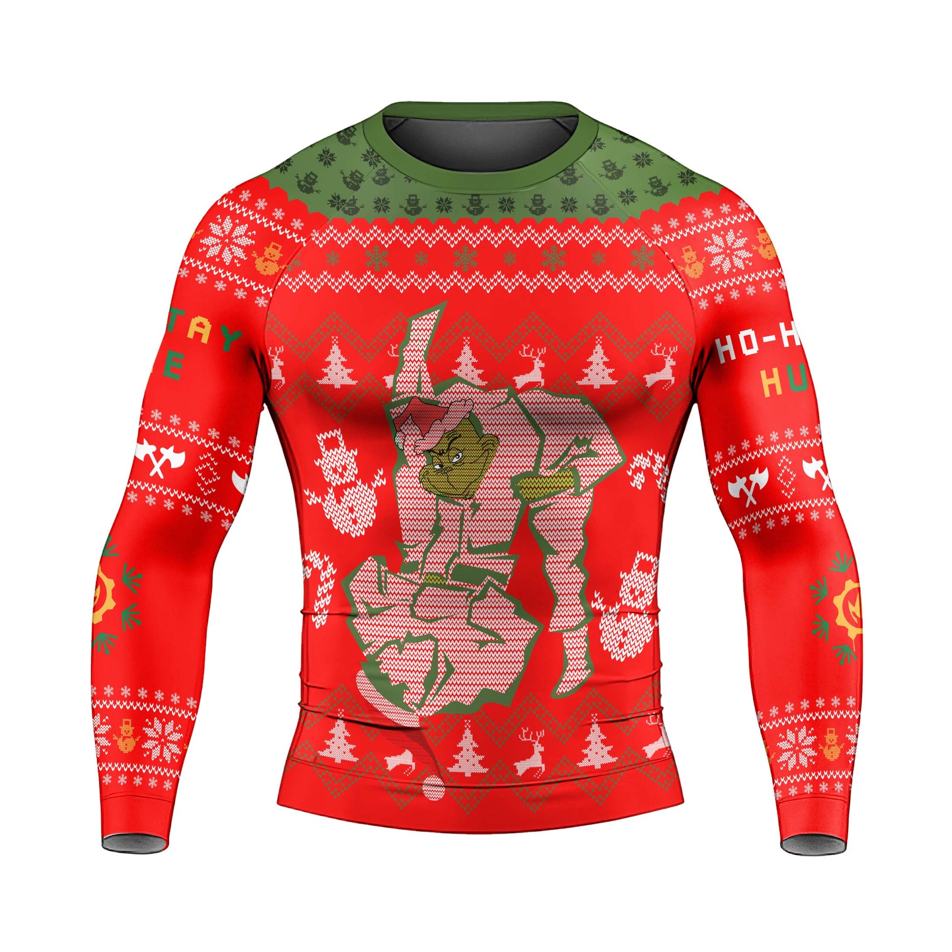 Grinch Jiu Jitsu Men's Long Sleeve Rash Guard