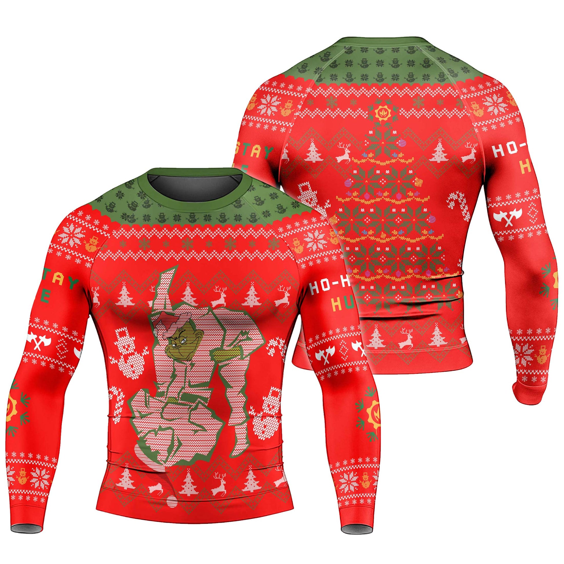 Grinch Jiu Jitsu Men's Long Sleeve Rash Guard
